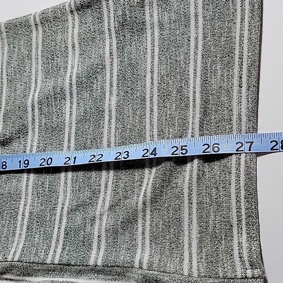 MIX by 41Hawthorn Striped Open Front Cardigan Sweater XL Green White Long Sleeve - Picture 12 of 13